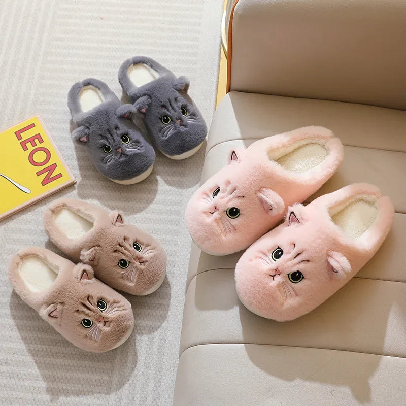 Cat Plush Winter Slippers