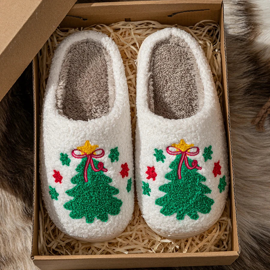 Christmas Tree Cozy Slippers