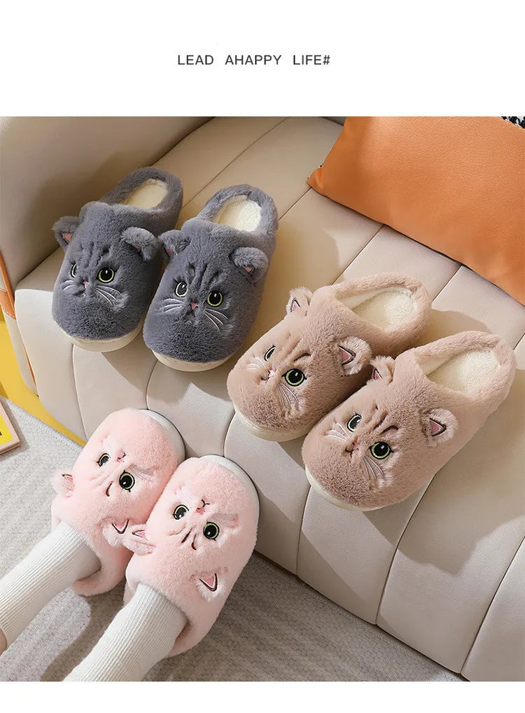 Cat Plush Winter Slippers