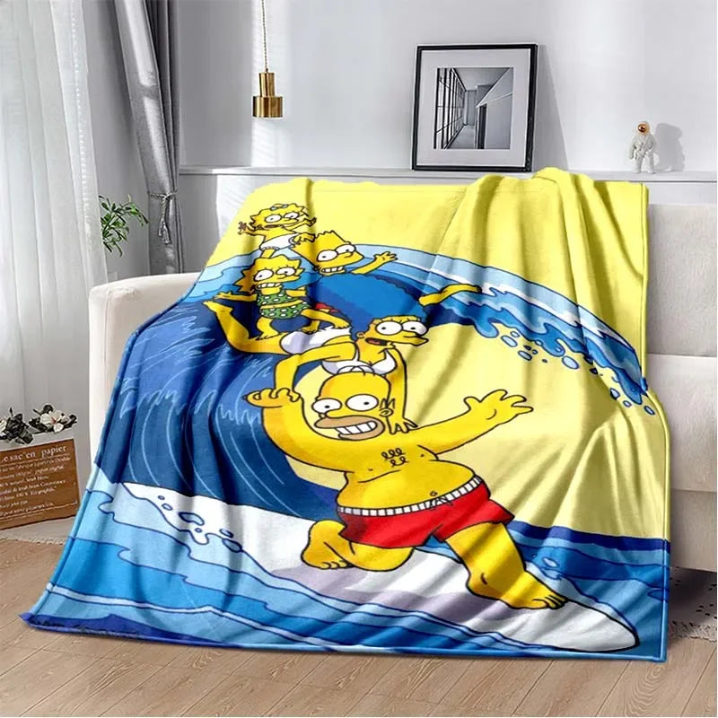 Simpsons Cartoon Throw Blanket