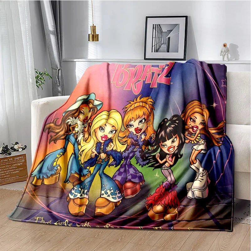 Bratz Cartoon Flannel Throw