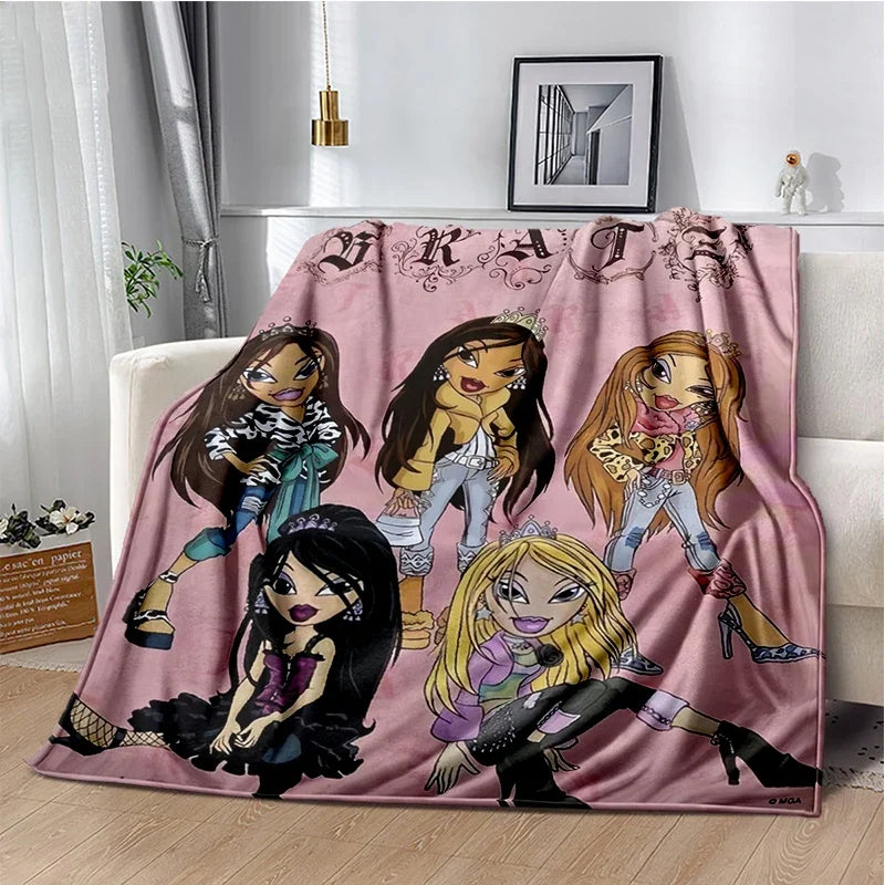 Bratz Cartoon Flannel Throw