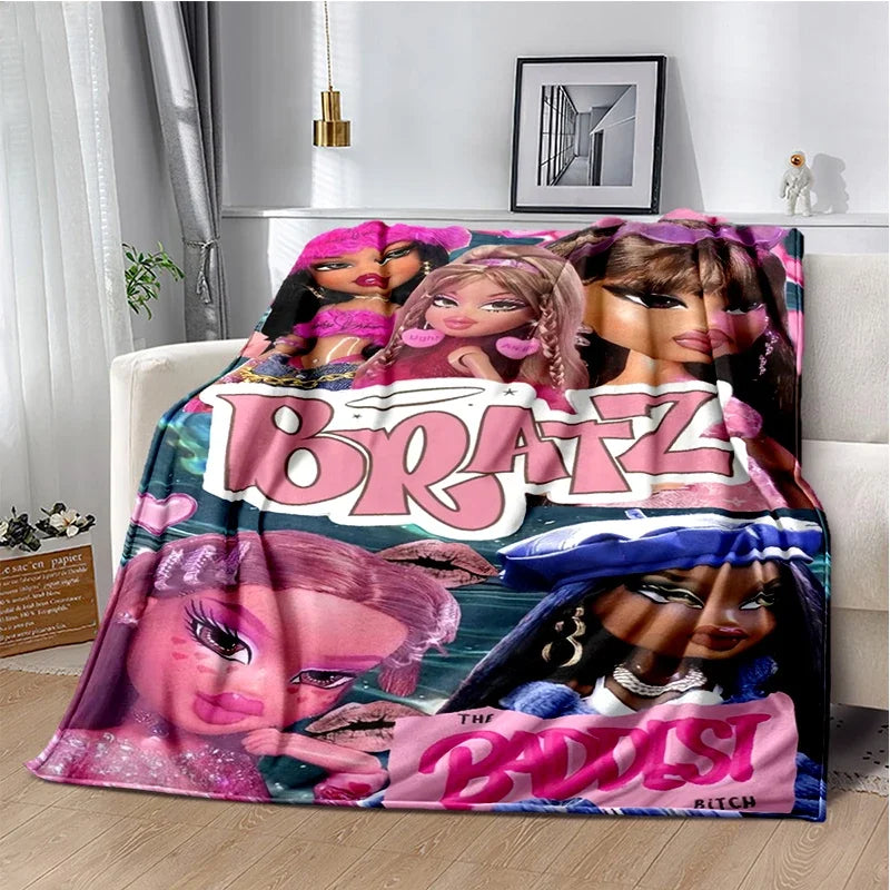 Bratz Cartoon Flannel Throw