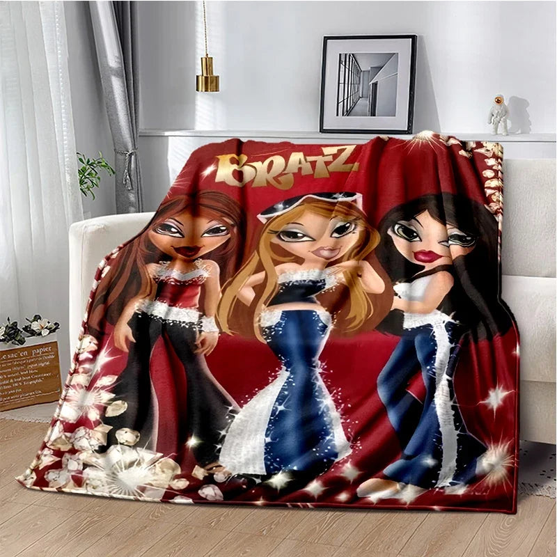 Bratz Cartoon Flannel Throw