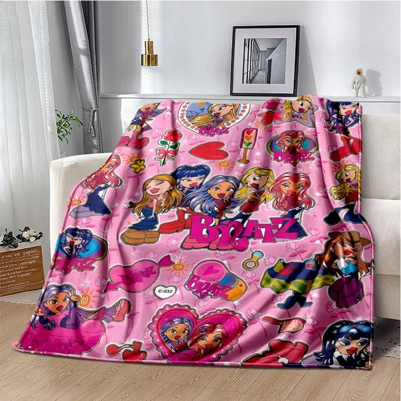 Bratz Cartoon Flannel Throw
