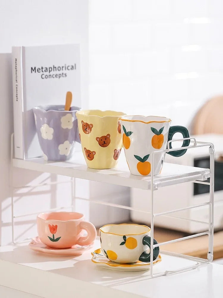 Hand Painted Flower Mug