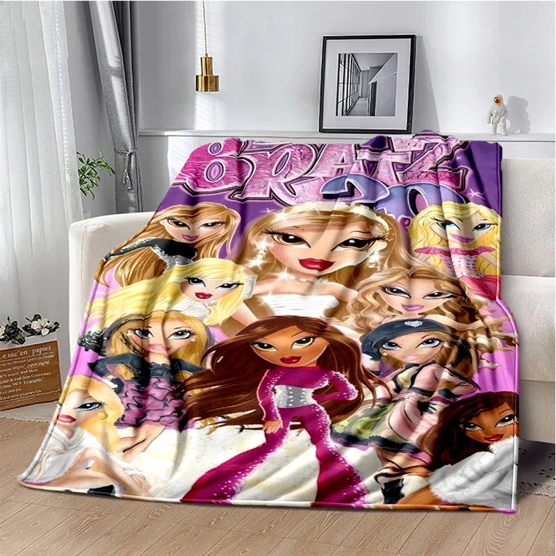 Bratz Cartoon Flannel Throw
