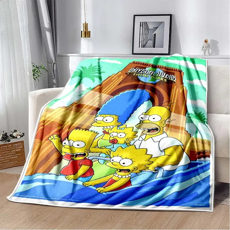 Simpsons Cartoon Throw Blanket