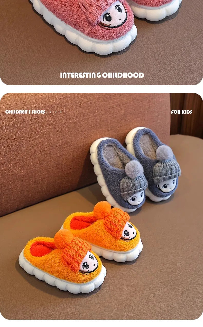 Girls Cotton Plush Slippers