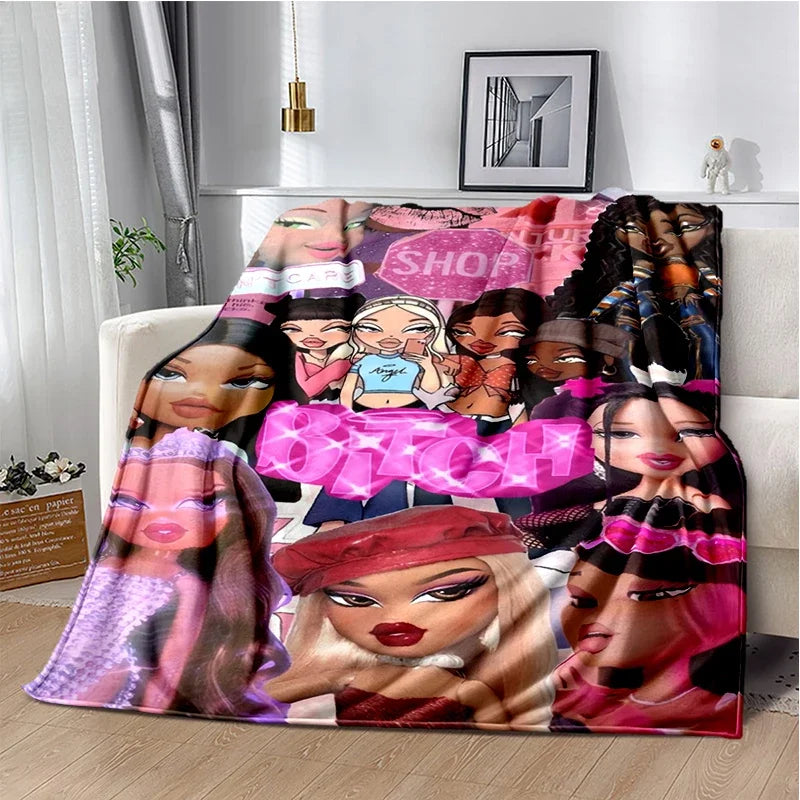 Bratz Cartoon Flannel Throw