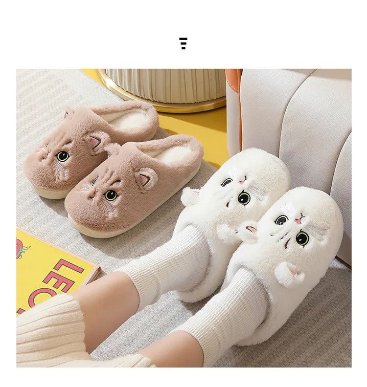 Cat Plush Winter Slippers