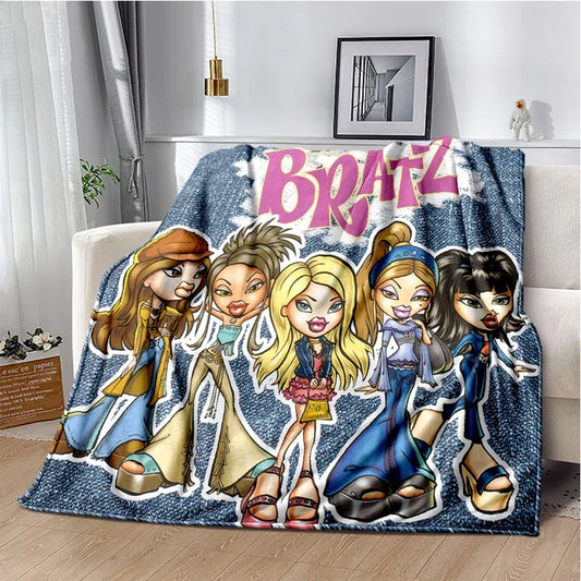 Bratz Cartoon Flannel Throw