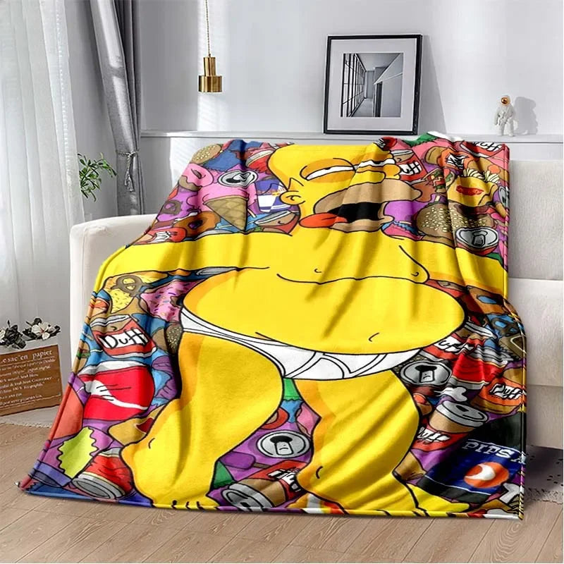 Simpsons Cartoon Throw Blanket