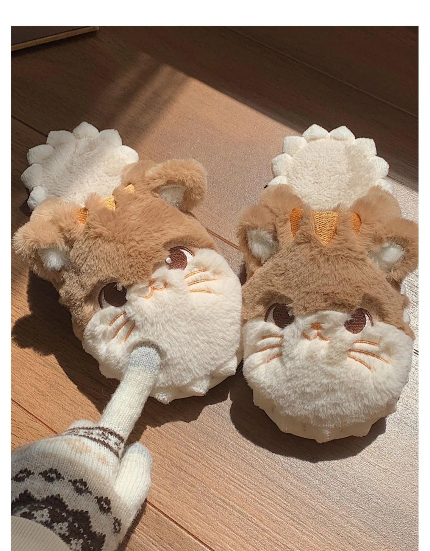 Korean Cat Plush Slippers