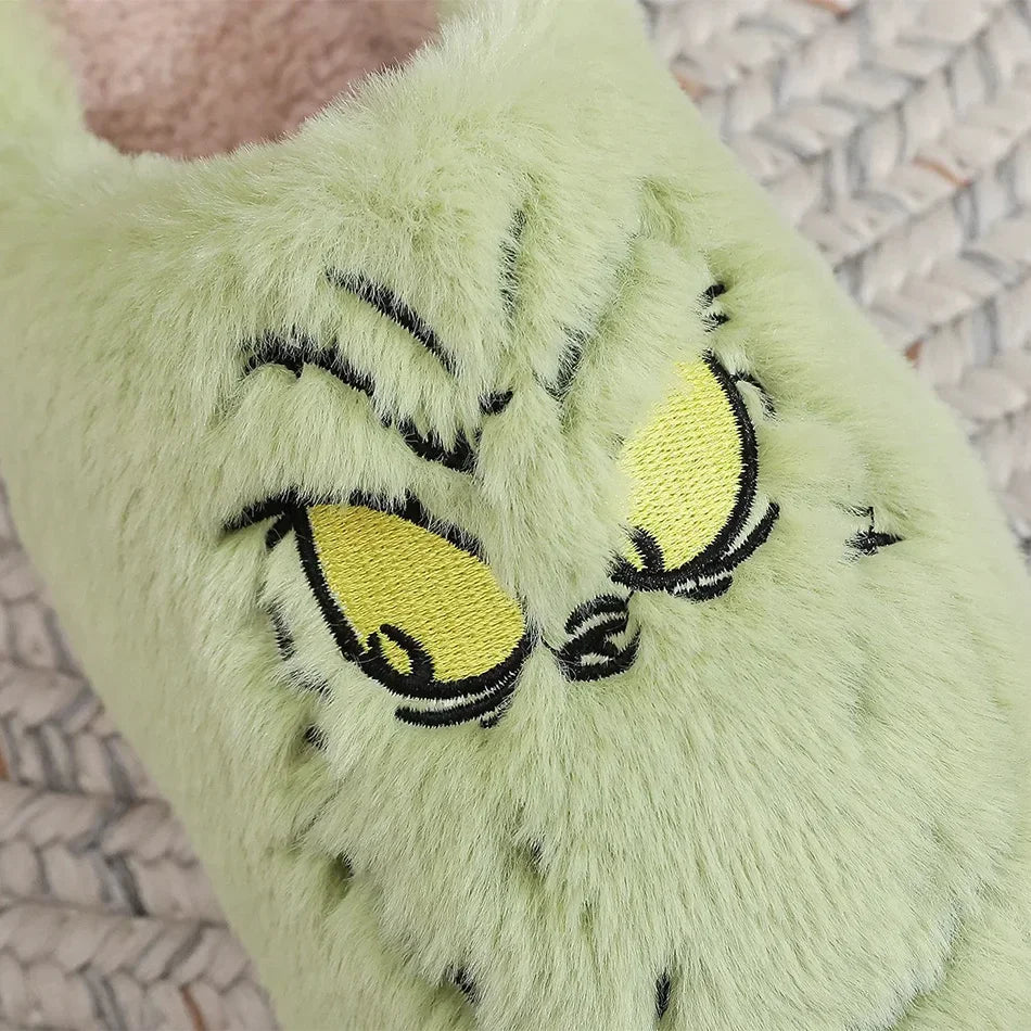 Green Monster Plush Slippers