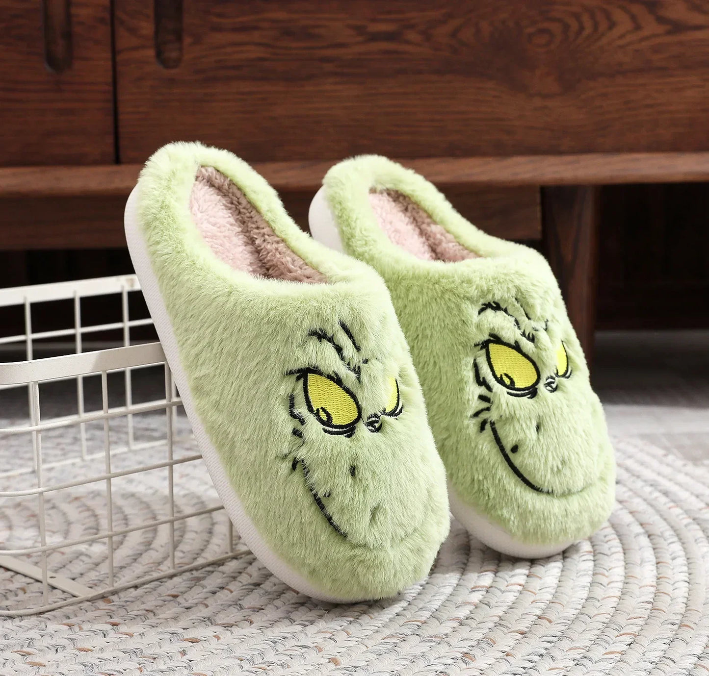 Green Monster Plush Slippers