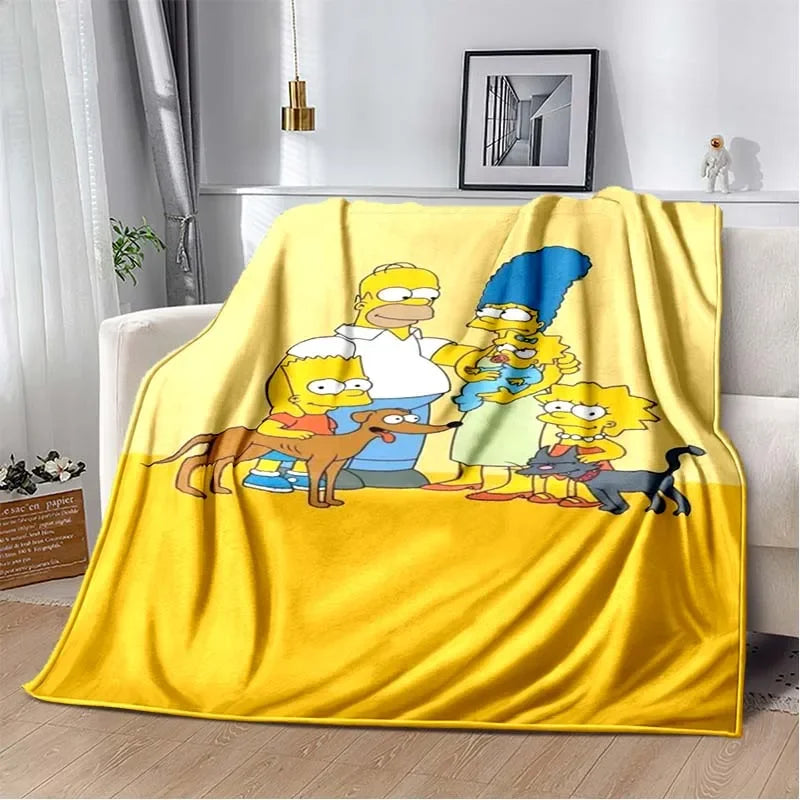 Simpsons Cartoon Throw Blanket