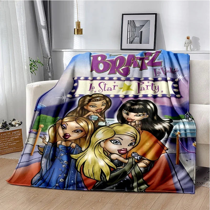 Bratz Cartoon Flannel Throw