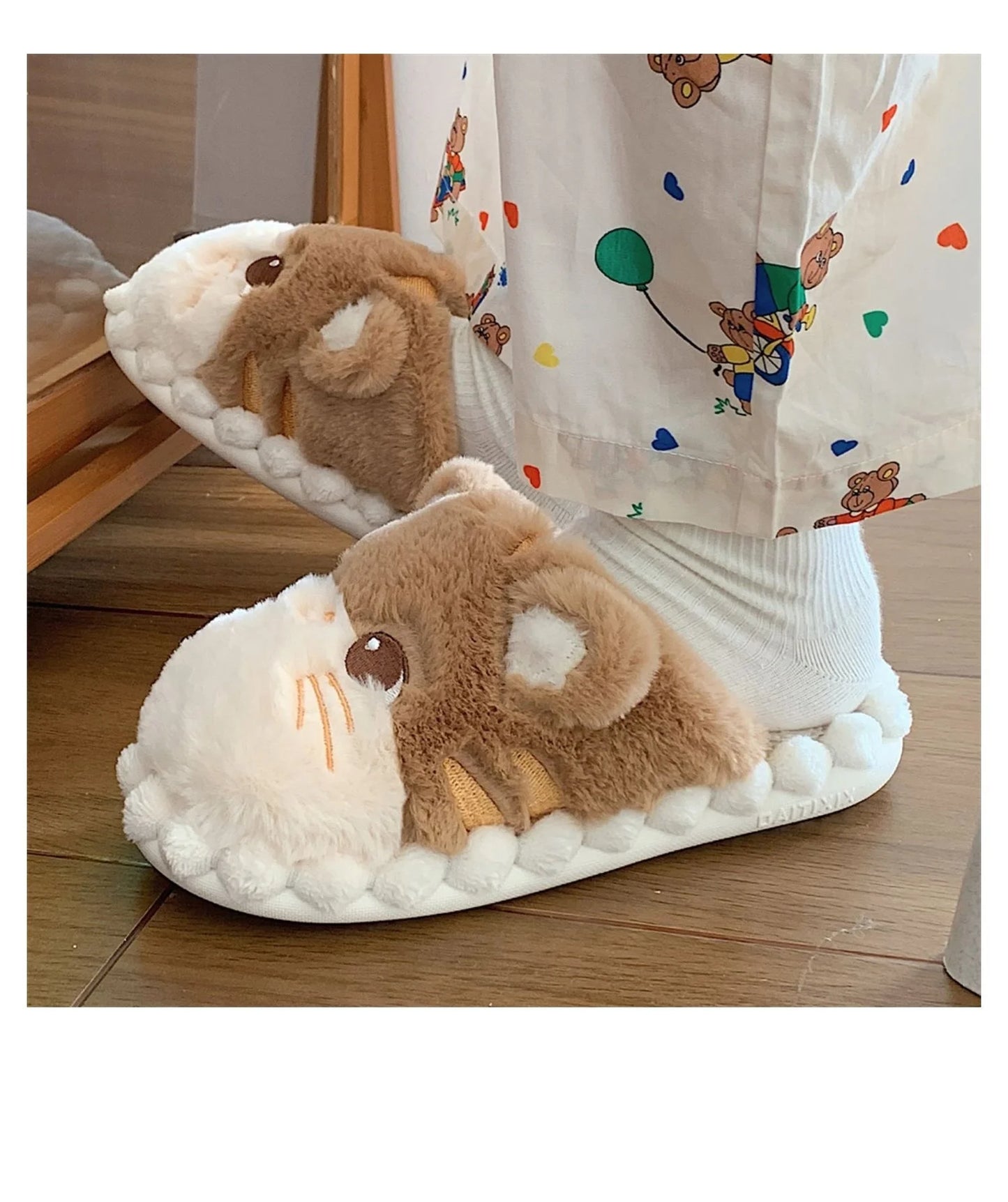 Korean Cat Plush Slippers