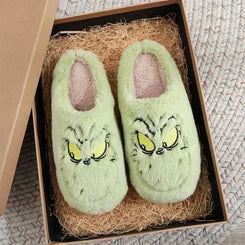 Green Monster Plush Slippers