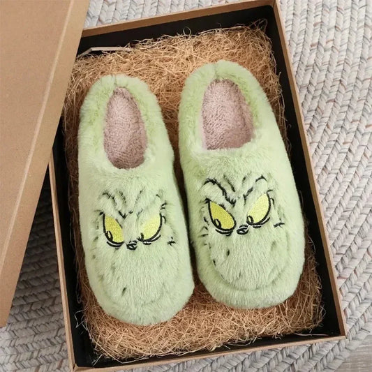 Green Monster Plush Slippers