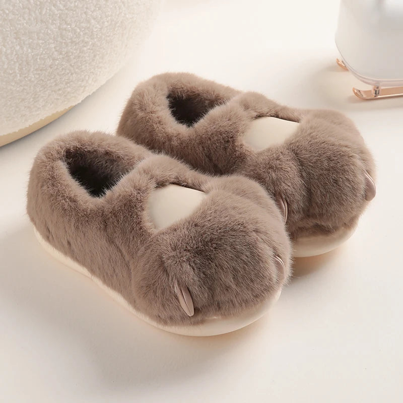 Cat Paw Plush Slippers