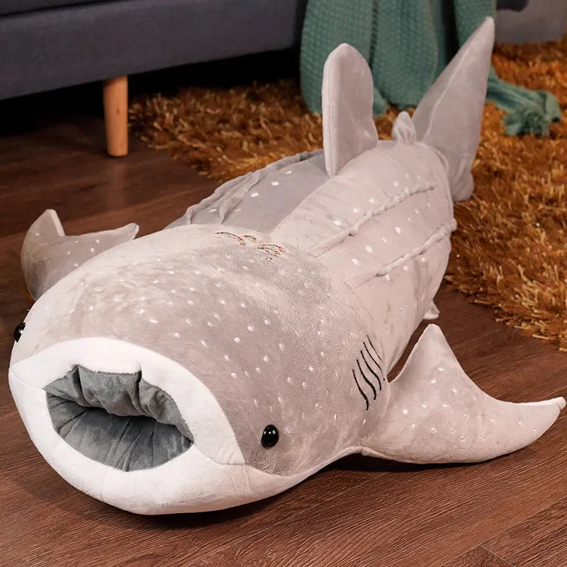 Giant Blue Shark Plush Pillow